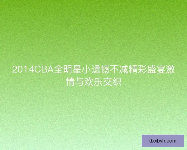 2014CBA全明星小遗憾不减精彩盛宴激情与欢乐交织 2014CBA全明星小遗憾不减精彩盛宴激情与欢乐交织